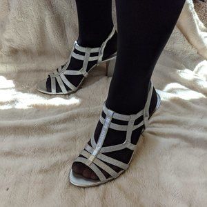 Strappy Silver Heels